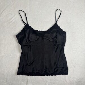 Y2K‎ Axcess Black Lace Camisole Cami Top Tank Polyester Straps Women's Size 12